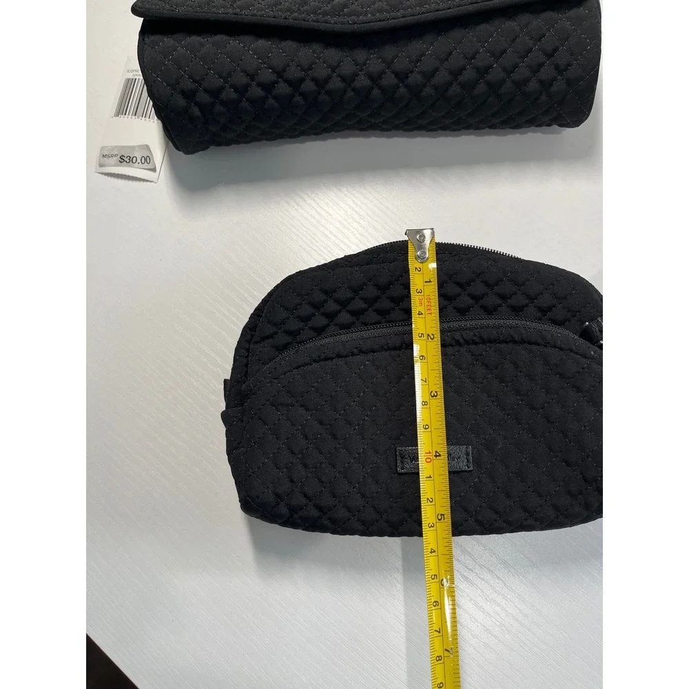 Vera Bradley Black Quilted Cosmetic Bag Set